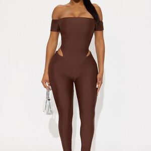 Isla Double Lined Jumpsuit - Chocolate - XS